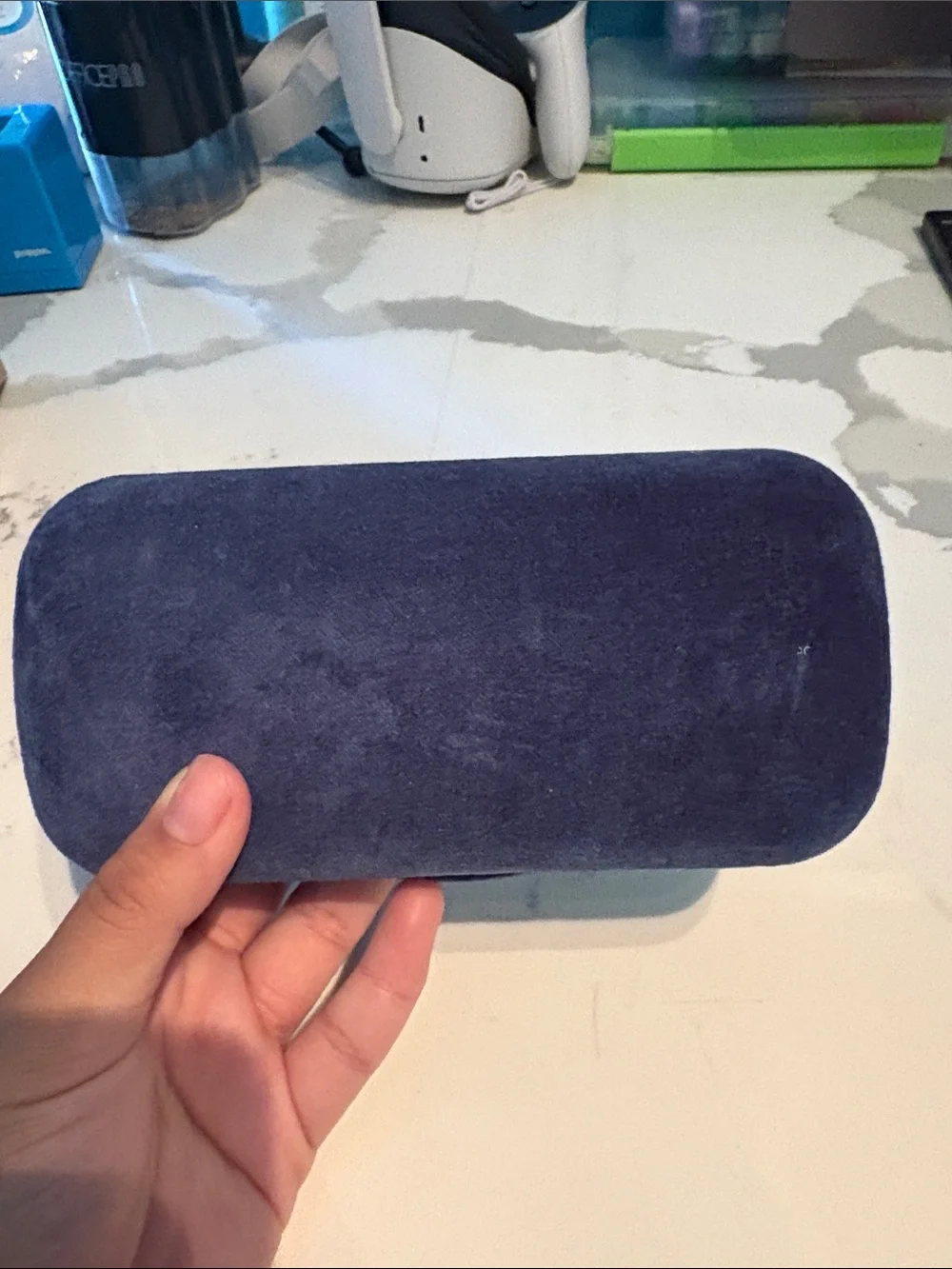 Gucci Velvet Eyewear Case in Navy and Burgundy